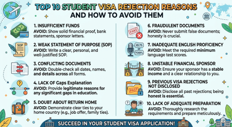 Top 10 Student Visa Rejection Reasons and How to Avoid Them Top 10 Student Visa Rejection Reasons and How to Avoid Them
